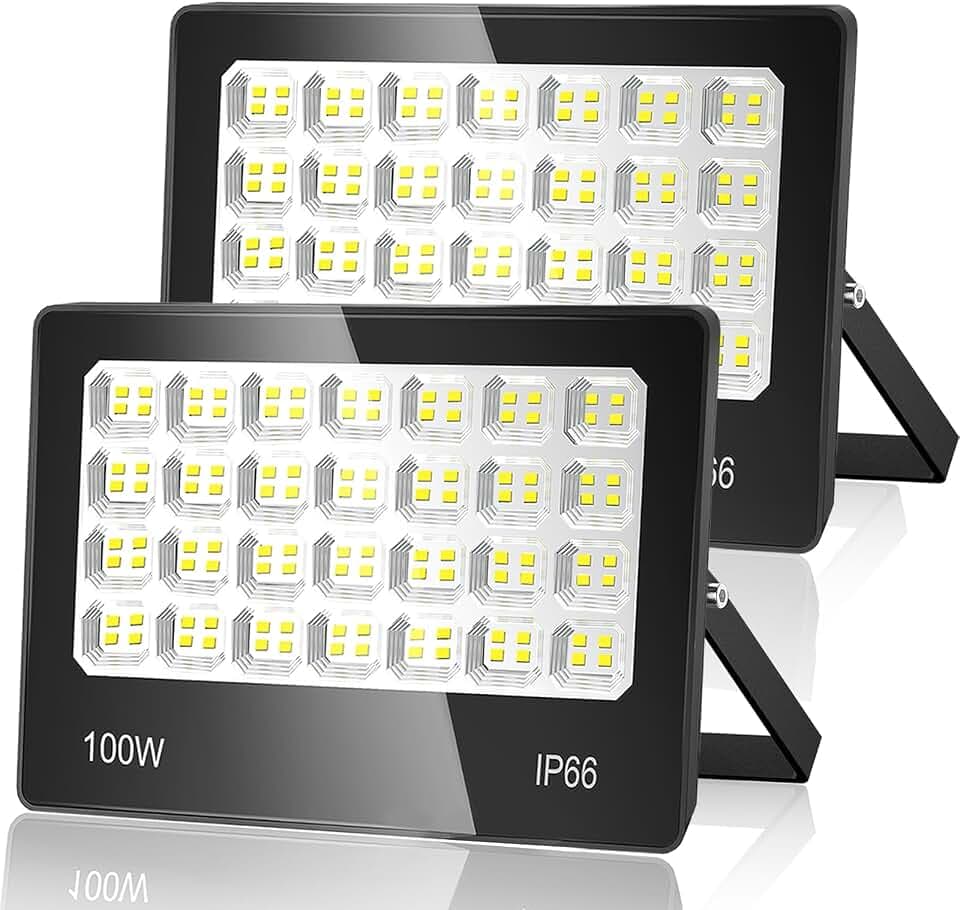 LED Strahler Außen, 100W 10000LM Superhell LED Fluter, 2 Stück