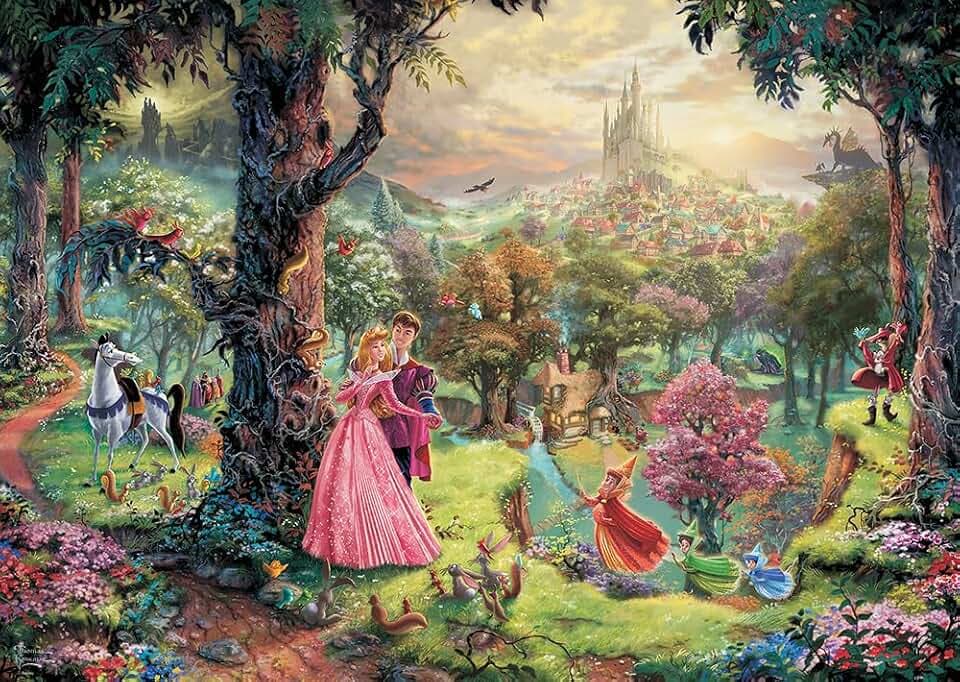 Schmidt Spiele 59474 Thomas Kinkade, Disney, Dornröschen, 1000 Teile Puzzle