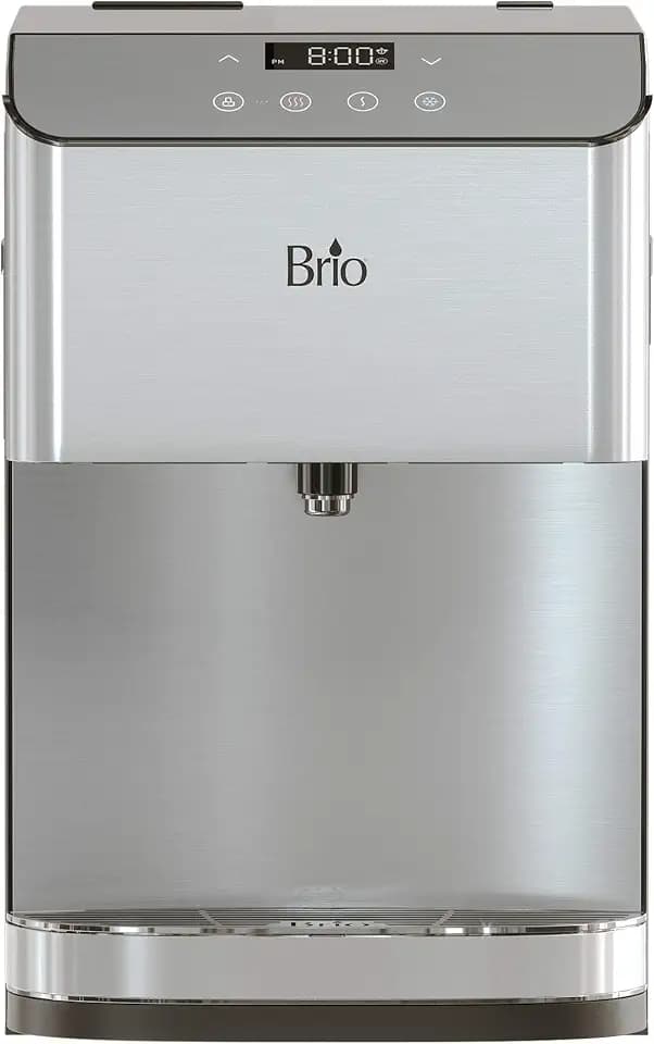 Brio Moderna Self-Cleaning Bottleless Countertop Water Cooler Dispenser - with 3-Stage Water Filter and Installation Kit, Tri Temp Dispense, and LED Night Light - UL/Energy Star Approved