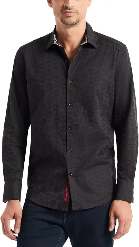 Robert Graham Men's Stellman Shirt, Premium Cotton Button Down Top, Classic-Fit & Richly Detailed for Wear