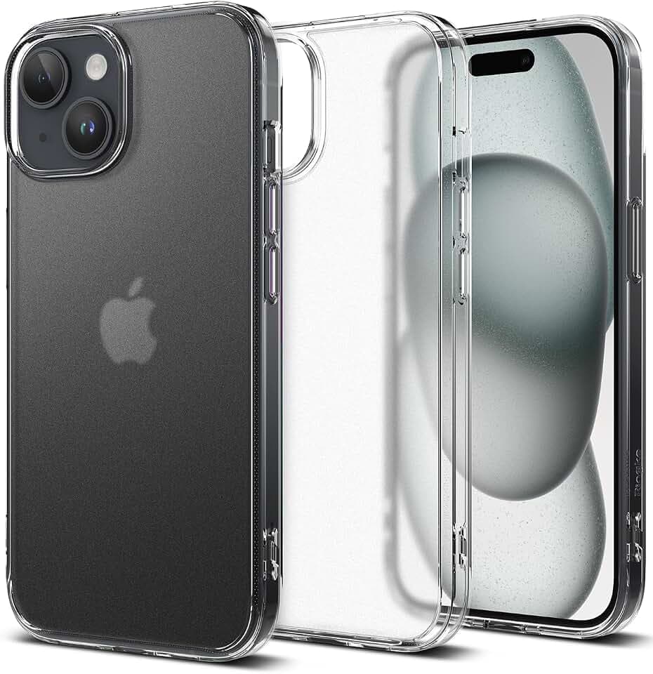 Ringke für iPhone 15 Plus Hülle, Fusion - Matte Clear | [Anti-Fingerabdruck] Matte, Kratzfeste PC-Rückseite, Stoßfester TPU-Stoßfänger, Kamera Taste Abgedeckt