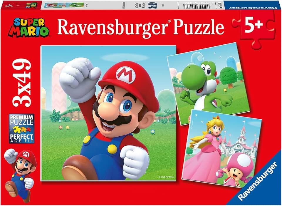 Ravensburger Puzzle Mario Super Mario - 3x49 Teile Puzzle ab 5 Jahre | 3x49 Teile Nintendo Super Mario Puzzle, Kinderpuzzle ab 5 Jahre, Ravensburger Qualität