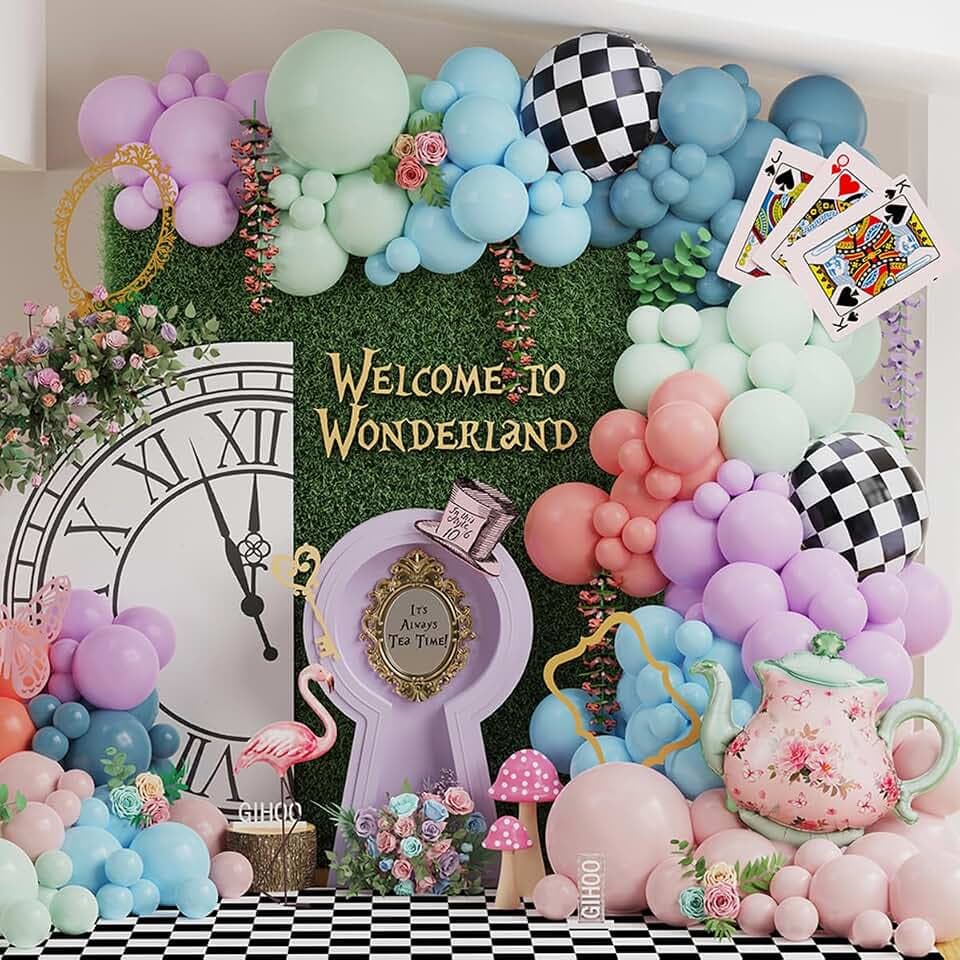 Wonderland Balloon Arch Garland Kit for Fairy First Birthday Party Decor