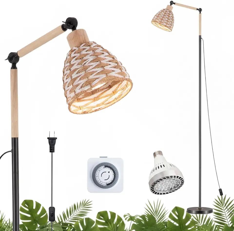 Standing Grow Light, 30W LED Lamp with Timer for Indoor Plants
