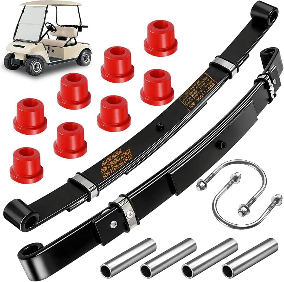 Heavy-Duty 3-Leaf Golf Cart Rear Leaf Springs Kit for Club Car DS 1981-Up