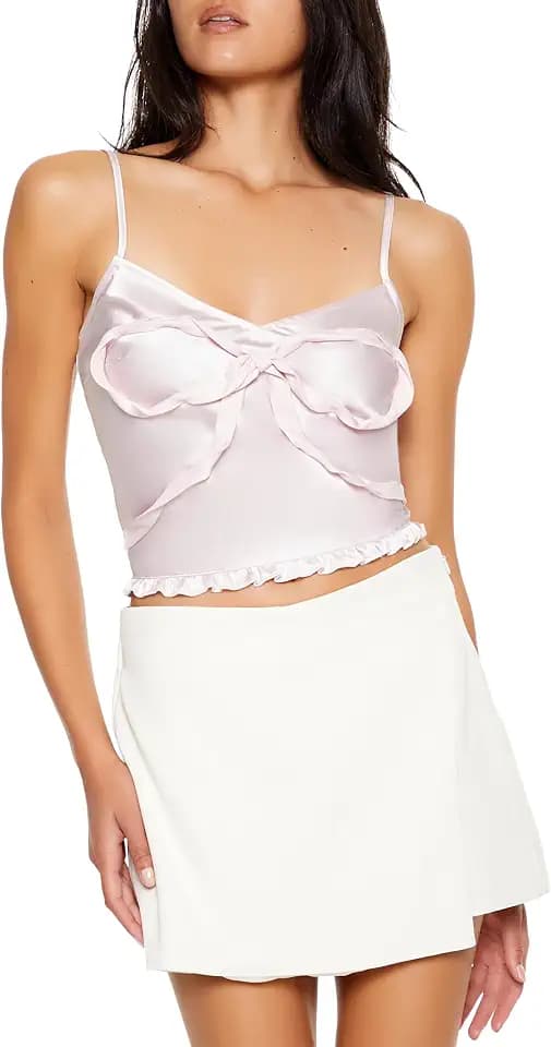 Forever 21 Women's Bow Lace-up Cropped Cami