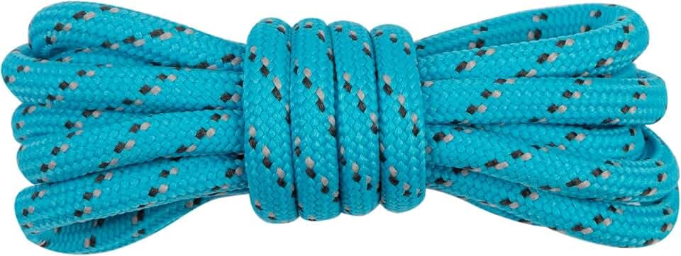 Kilter Hochwertige, starke, runde Schnürsenkel im Seil-Stil, gemustert, für Wanderschuhe, Arbeit, Outdoor, Mode, Trailrunning-Schuhe und Turnschuhe, Blau/Grau/Dunkelgrau, 120cm - 47 inch (2 Pairs)