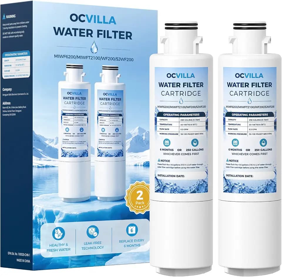 2 Pack MIWF6200 Twist-in Water Filter Replacement for Midea MRS26D5AST