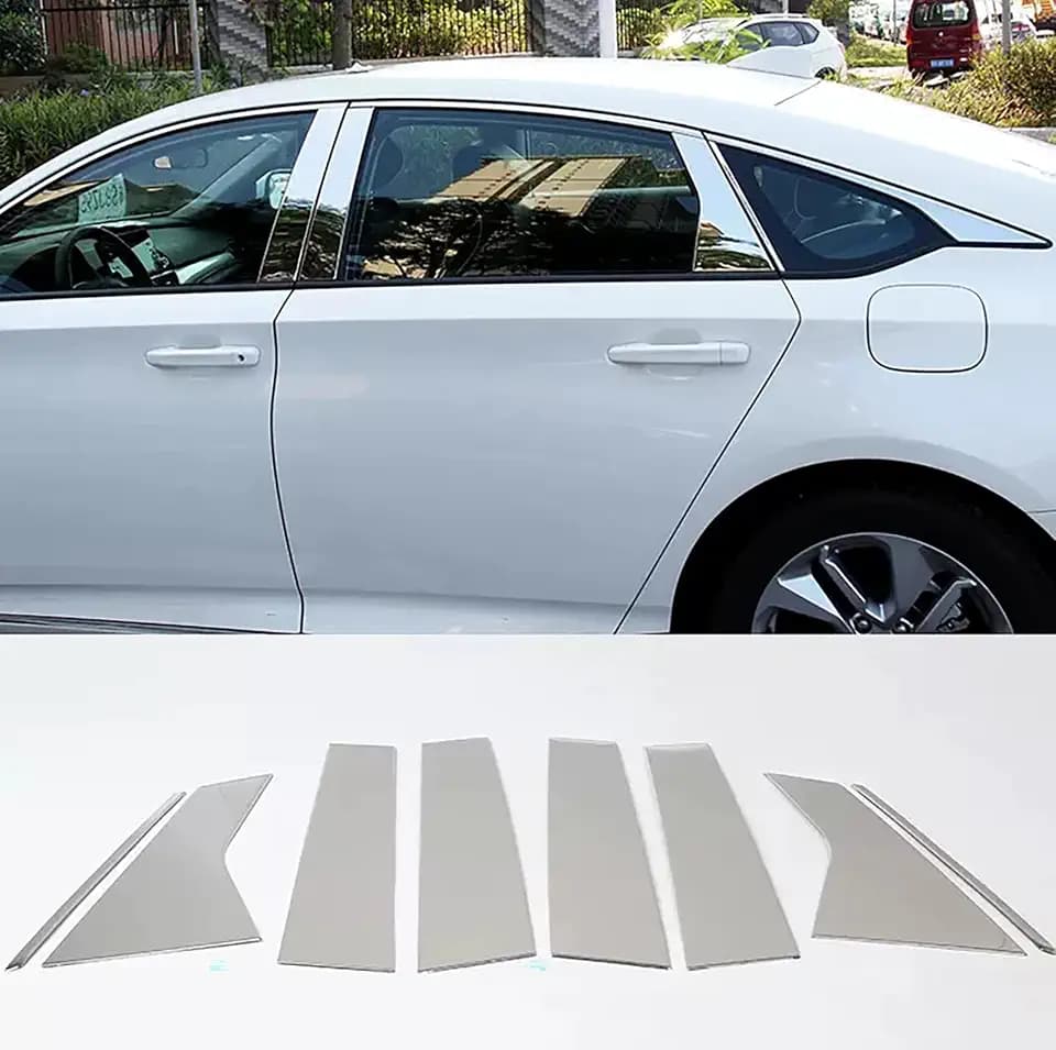 Car Accessories Fit for Honda Accord 10th Gen 2018-2022 Pillar Post Side Door Window Cover Trim Chrome Stainless Steel 8 PCS