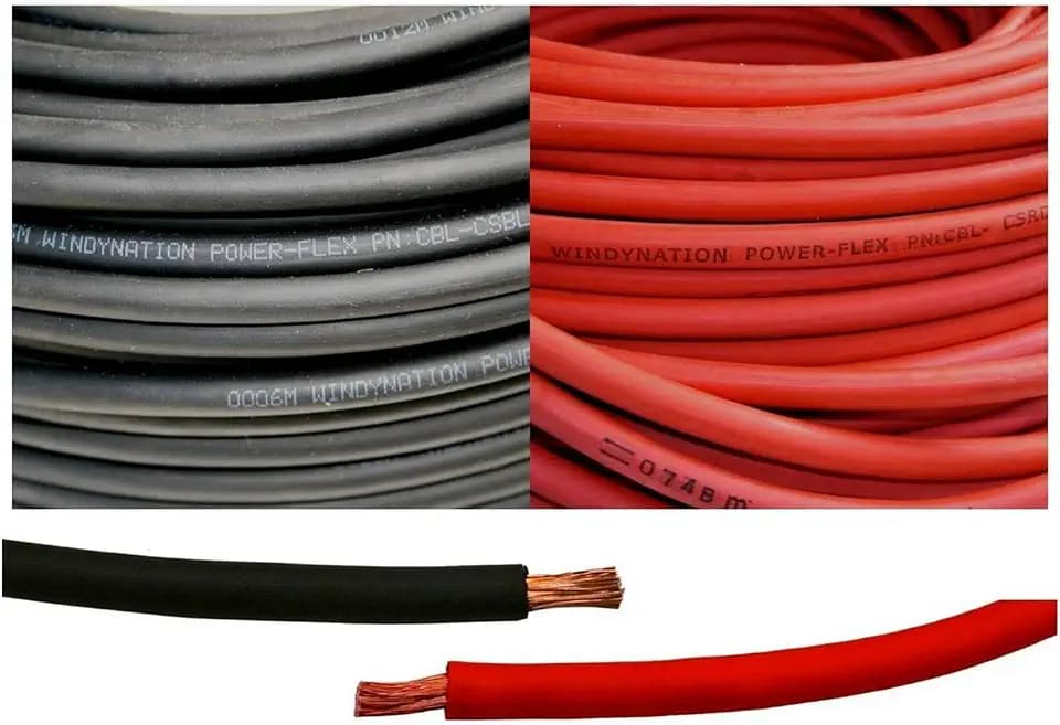 6 Gauge 6 AWG 20 Feet Black + 20 Feet Red Welding Battery Pure Copper Flexible Cable Wire - Car, Inverter, RV, Solar