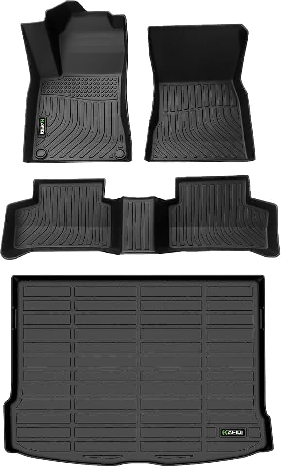 Floor Mats & Cargo Liner Set Fit for Mercedes Benz GLA 2021-2025 2026 All Weather TPE Anti-Slip Car Full Set Floor Liners Custom Accessories - Black