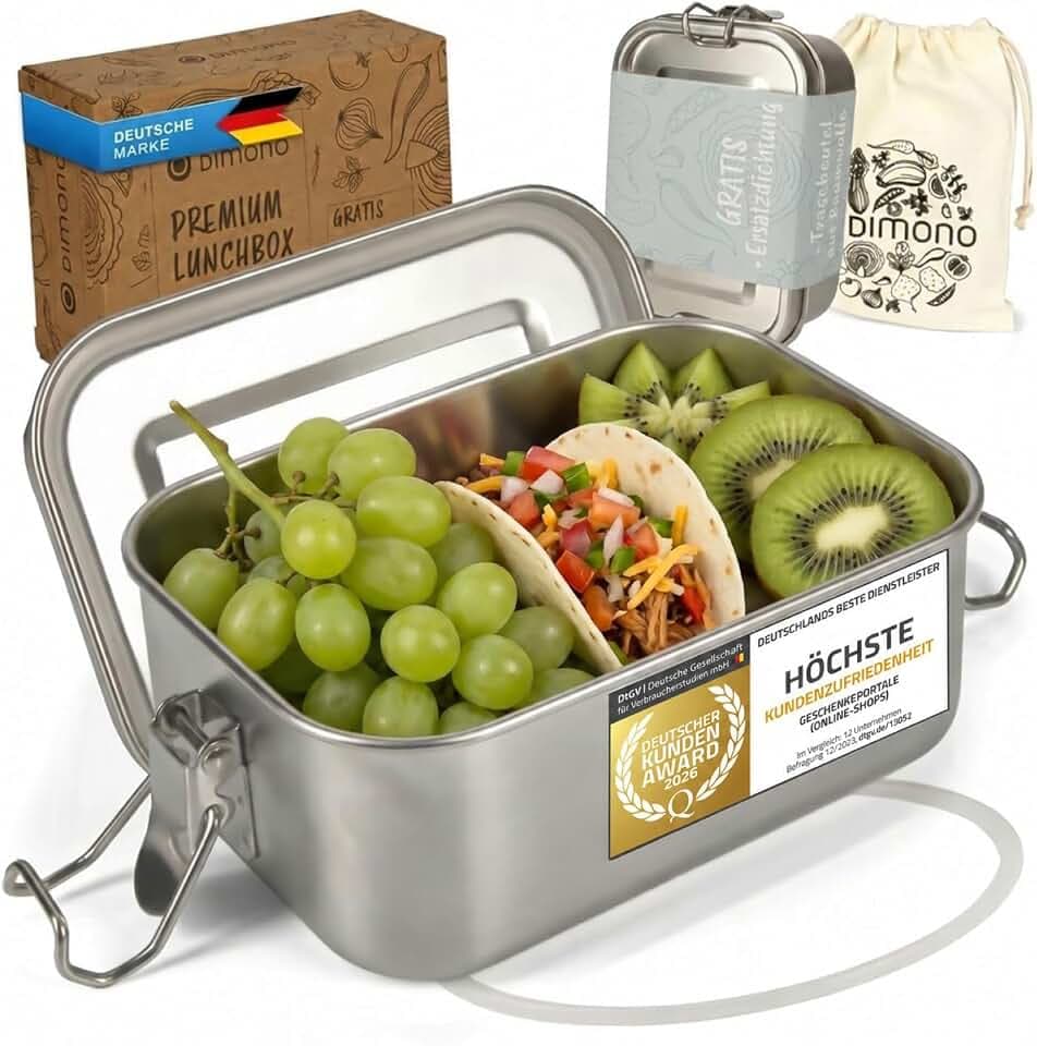 Dimono® Lunchbox Edelstahl 550ml Auslaufsichere Bento Brotdose Kinder