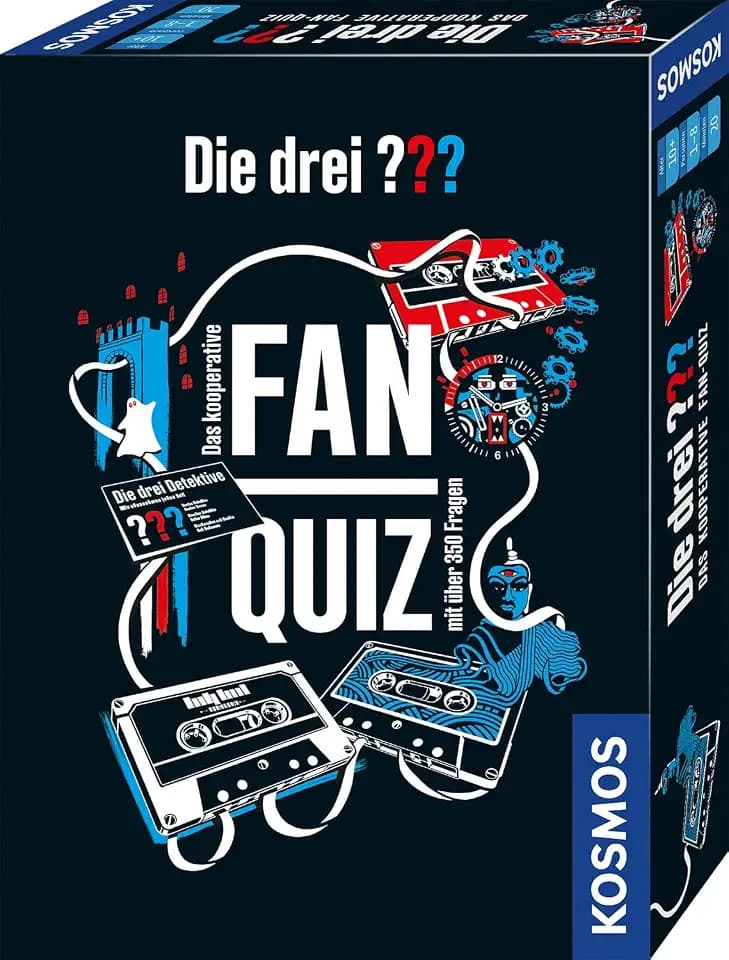 Die DREI ??? Das kooperative Fan-Quiz von Kosmos 685553, mit 350 Fragen in einem kooperativem Quizspiel für DREI Fragezeichen Fans, für 1-6 Spieler ab 10 Jahren, White