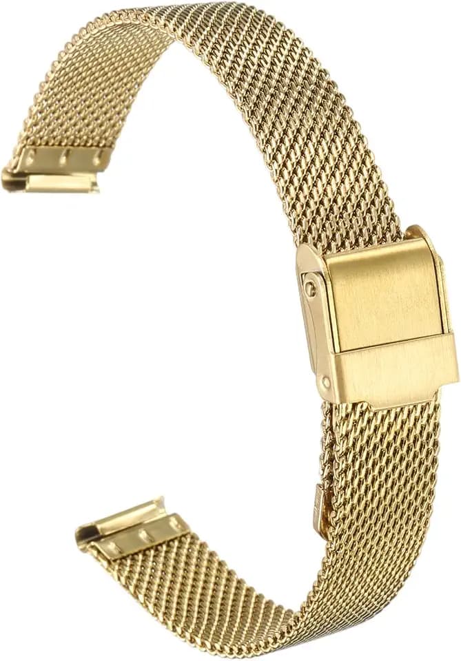 HARFINGTON Stainless Steel Mesh Watch Band Quick Release Adjustable Metal Replacement Watch Strap for Men and Women