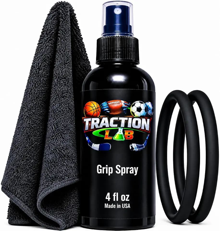 2-in-1 Sports Grip Spray | #1 Bundle with Towel & Patella Bands | Basketball Shoe Grip Spray, Golf Club Grip Restorer, Football & Soccer Glove Grip Spray, Volleyball Shoe Grip Enhancer