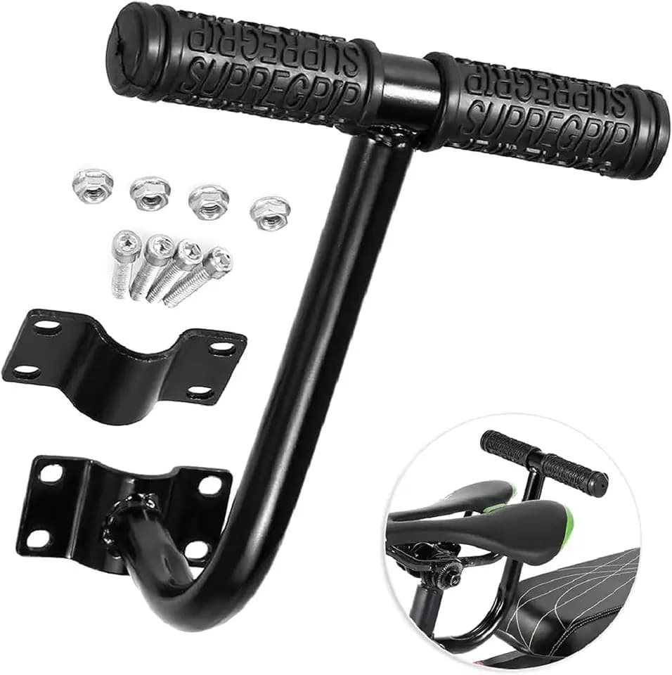 Fahrradrücksitz,Klappbare Fahrrad Fußstütze,Fahrrad-Rücksitzkissen,Hinteres Sitzkissen Armlehne Fußstütze Set,für Kinder,Freunde,Lederbezug,für Befestigung am Gepäckträger