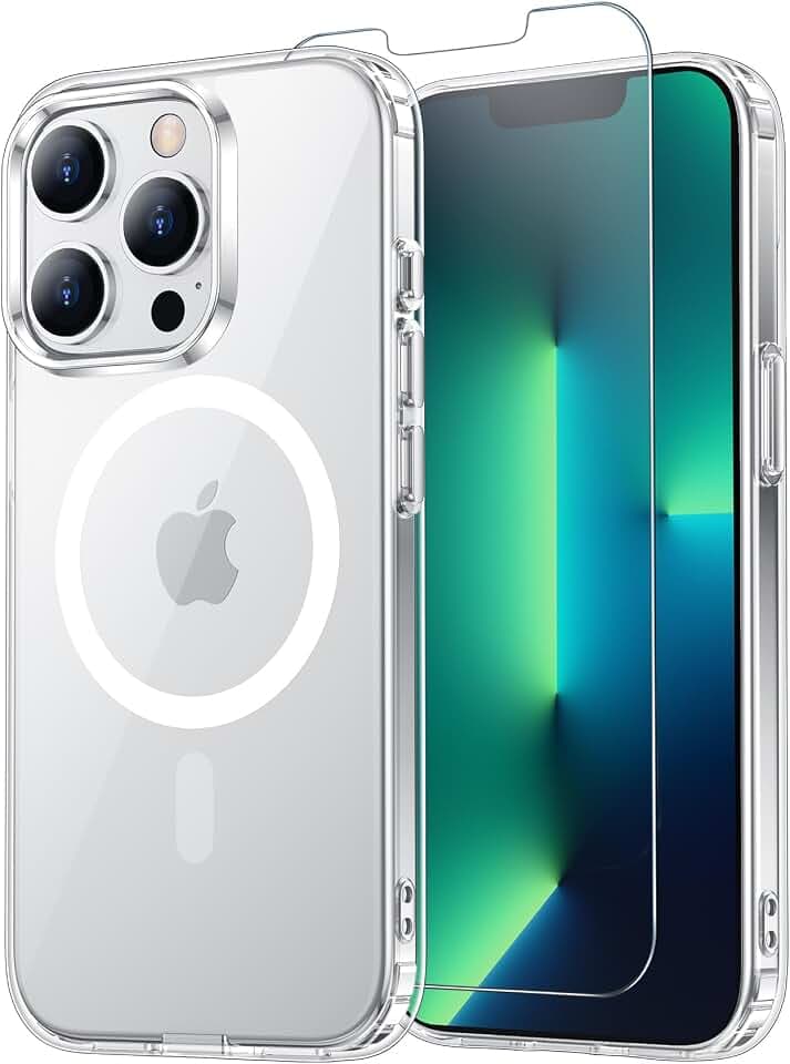 Temdan for iPhone 13 Pro Max Case with Screen Protector Clear