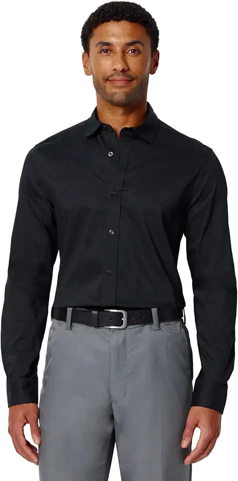 Amazon Essentials Men's Slim Fit Stretch Wrinkle Free Spread Collar Dress Shirt
