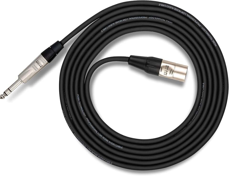 Hosa HSX-005 Pro Balanced Interconnect, REAN 1/4 Inches TRS to XLR3 Meter, 5 Feet