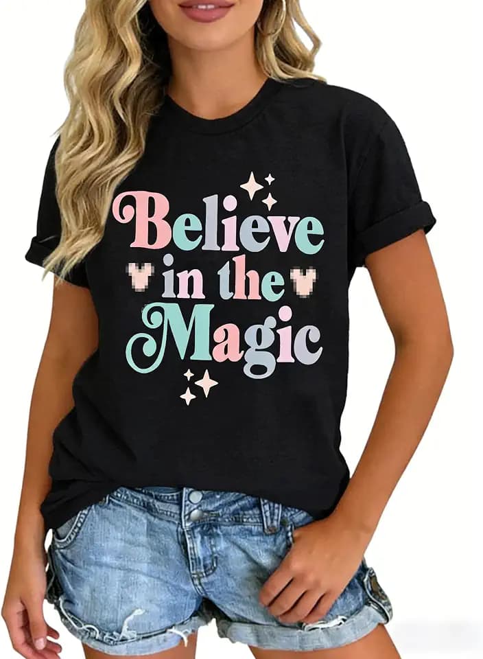 Magical Shirt Women Kingdom Castle Graphic T Shirt Casual Family Vacation Holiday Shirts Short Sleeve Tee Top