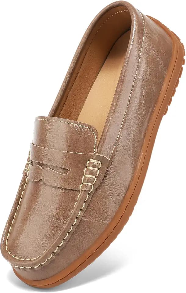BEAUSEEN Women's Classic Handsewn Penny Loafers - Casual Slip On Moccasin Driving Shoes Lightweight Walking Flats Comfort Women Loafer Shoes