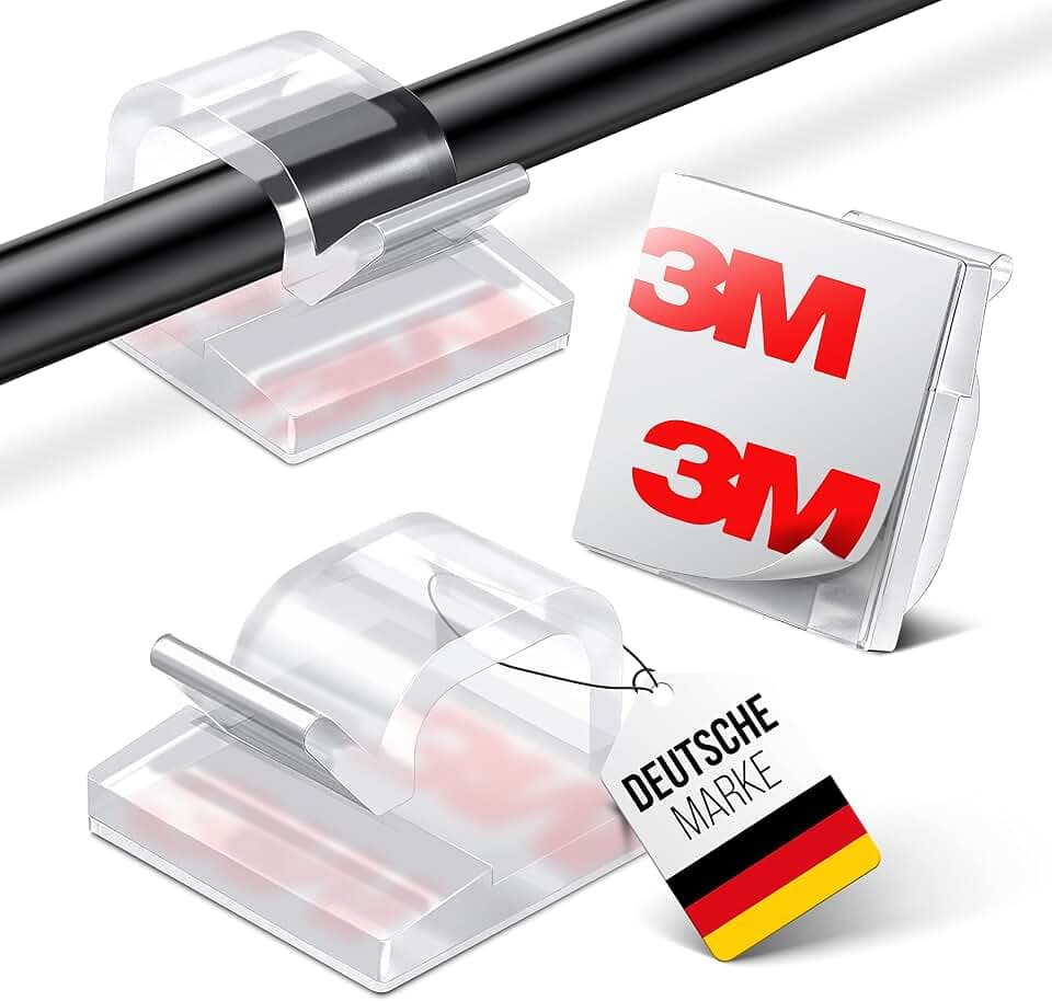 MYMIND® Kabelhalter selbstklebend 50 Stück Kabelclips Indoor & Outdoor