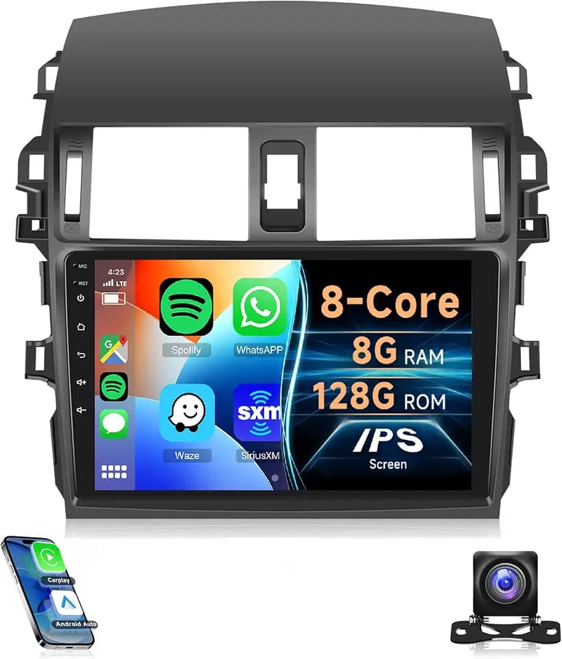 Rimoody 8Core 8G+128G Car Stereo Radio for Toyota Corolla 2009-2013