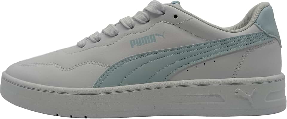 PUMA Damen Court Lally Sneaker, Puma White Peaceful Blue, 36.5 EU