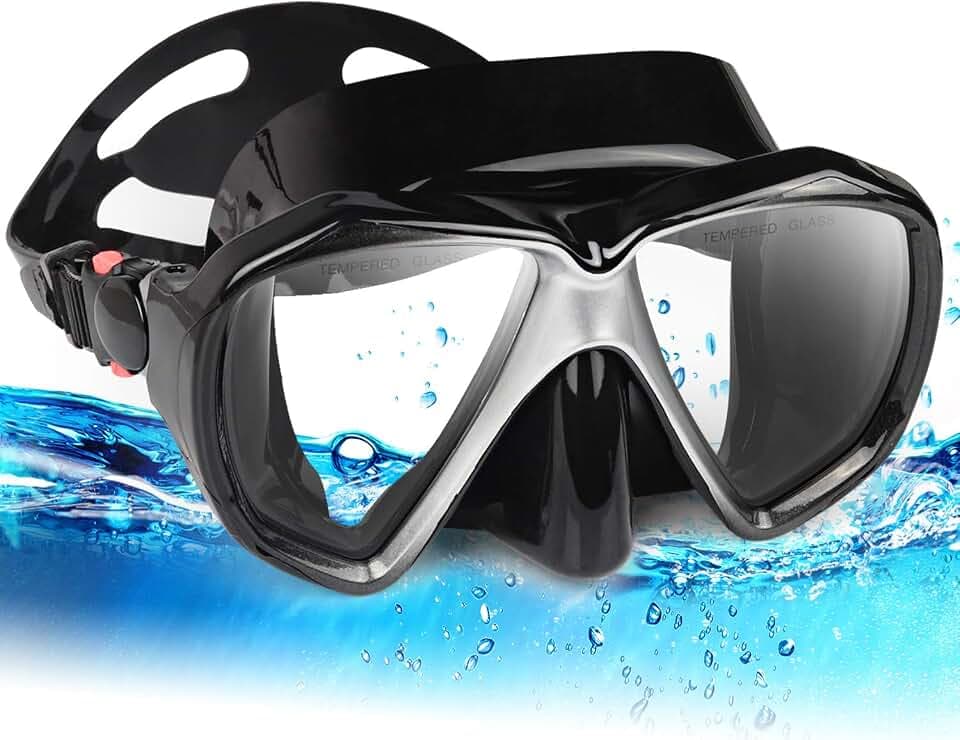 Taucherbrille für Erwachsene mit Anti-Nebel Schnorchelmaske, Schwimmmaske gehärtetem Glas und Nasenabdeckung zum Schnorcheln und Schwimmen