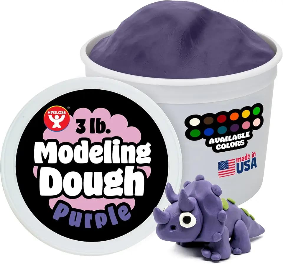 Hygloss Play Modeling Dough for Kids, Purple, 3lb, Unscented