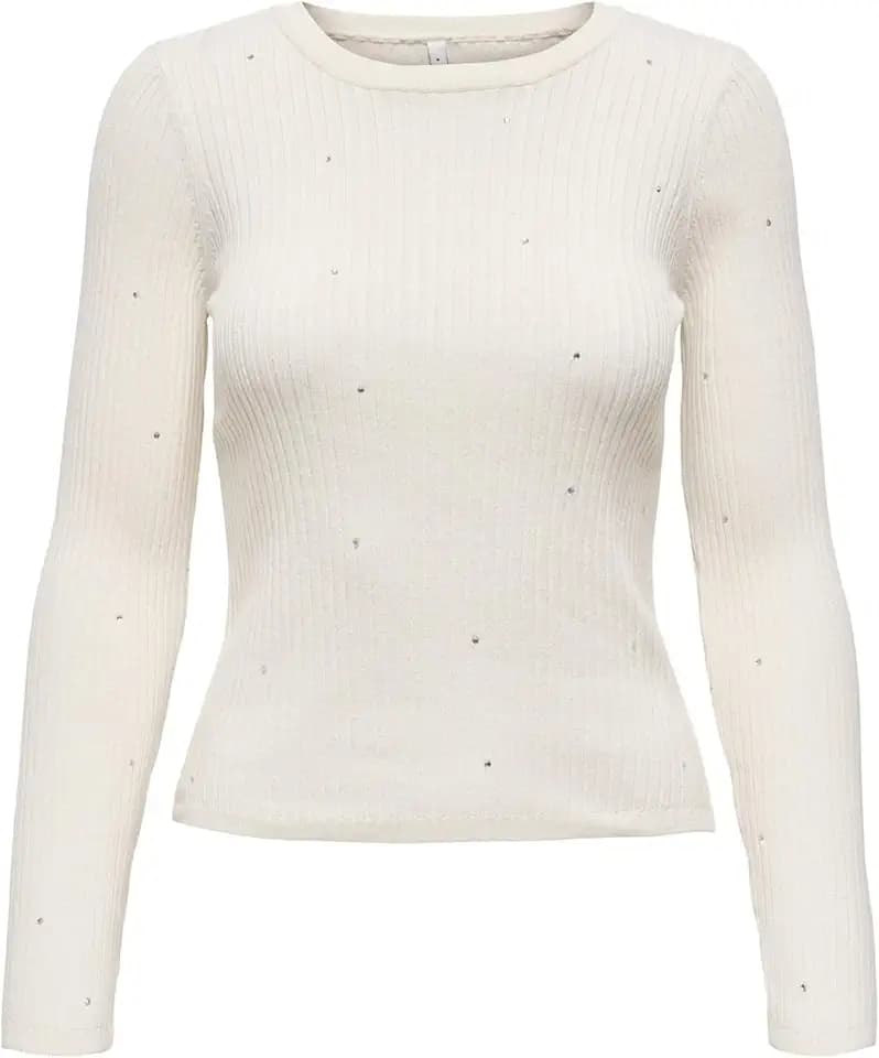 ONLY Damen Onlalice Life Ls Rib Bling O-Neck Cc KNT Onlalice Life Ls Rib Bling O-Neck Cc KNT (1er Pack)