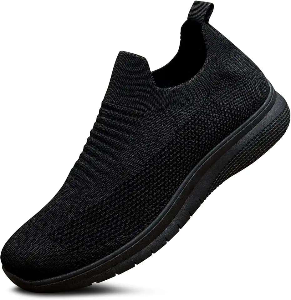 Bernal Women Walking Sneakers - Black Lightweight Non Slip Breathable Tennis Shoes Comfortable Nursing Work Shopping Travel Shoes