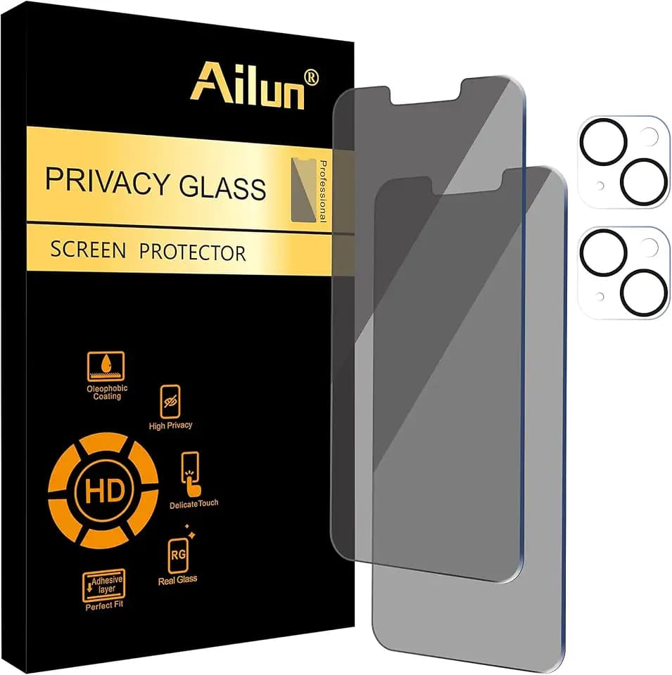 Ailun Privacy Screen Protector+Camera Lens Protector for iPhone 14 Plus