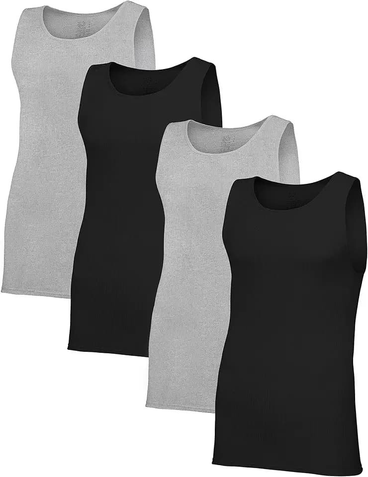 Fruit of The Loom Men's Premium Tag-Free Cotton Undershirts (Regular and Big & Tall)