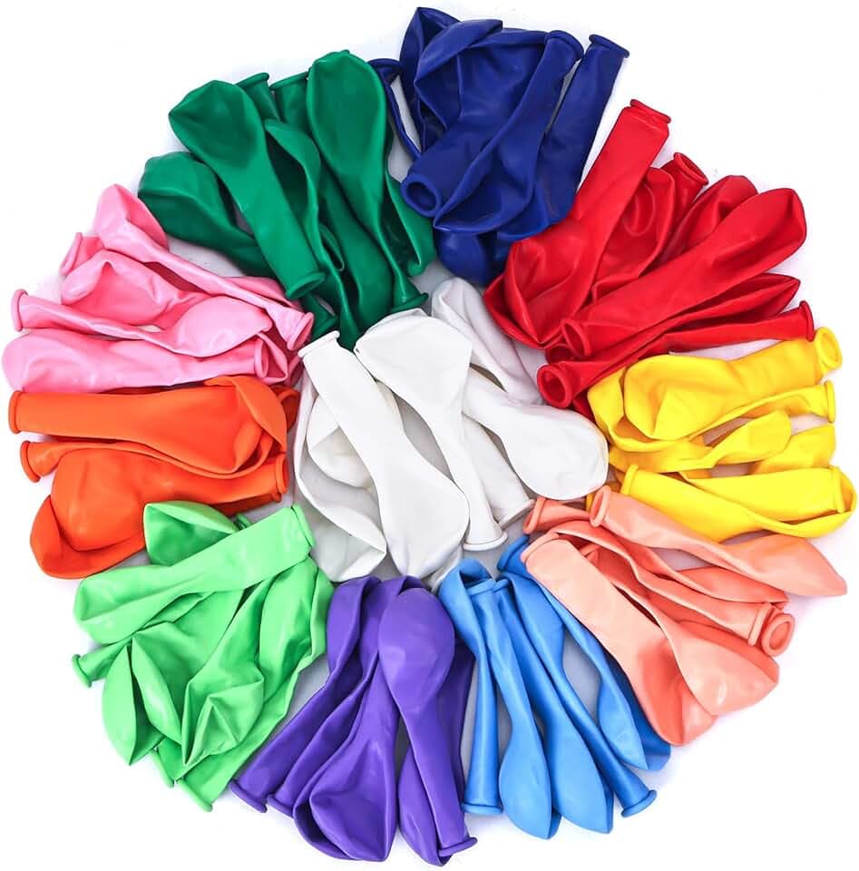RUBFAC Rainbow Balloons 120pcs 5 Inch Mini Balloon for Birthday Arch