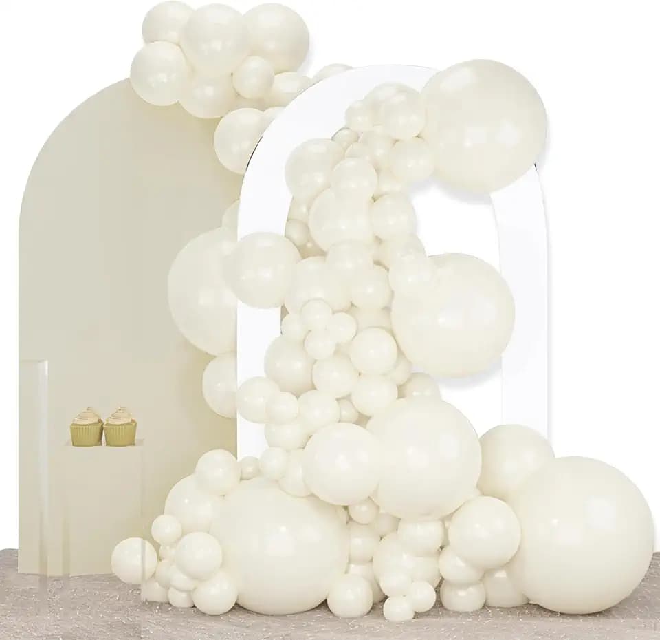 PartyWoo Beige Balloons 140pcs Cream Ivory Different Sizes 18 12 10 5 Inch