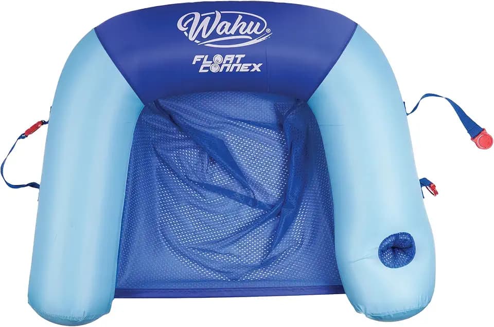 WAHU Float Connex Aqua Pool Seat with Connex Clips, Cupholder, and Inflate Valve, Inflatable Pool Float Chair for Adults and Kids Ages 8+
