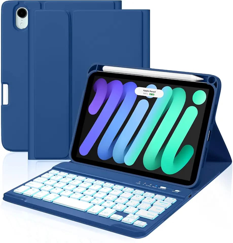 for iPad mini 7 Keyboard Case A17 Pro/Mini 6 Gen Case with Keyboard