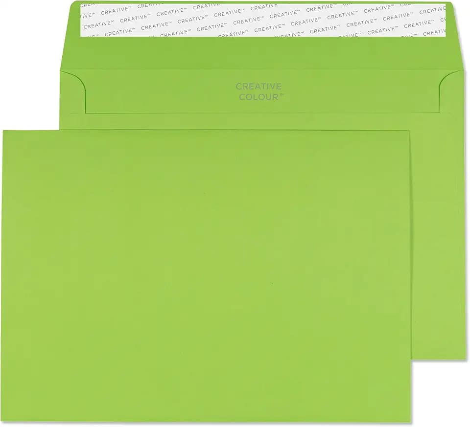 Blake Creative Colour 45307 Farbige Briefumschläge Haftklebung Limetten Grün C5 162 x 229 mm 120 g/m² | 25 Stück