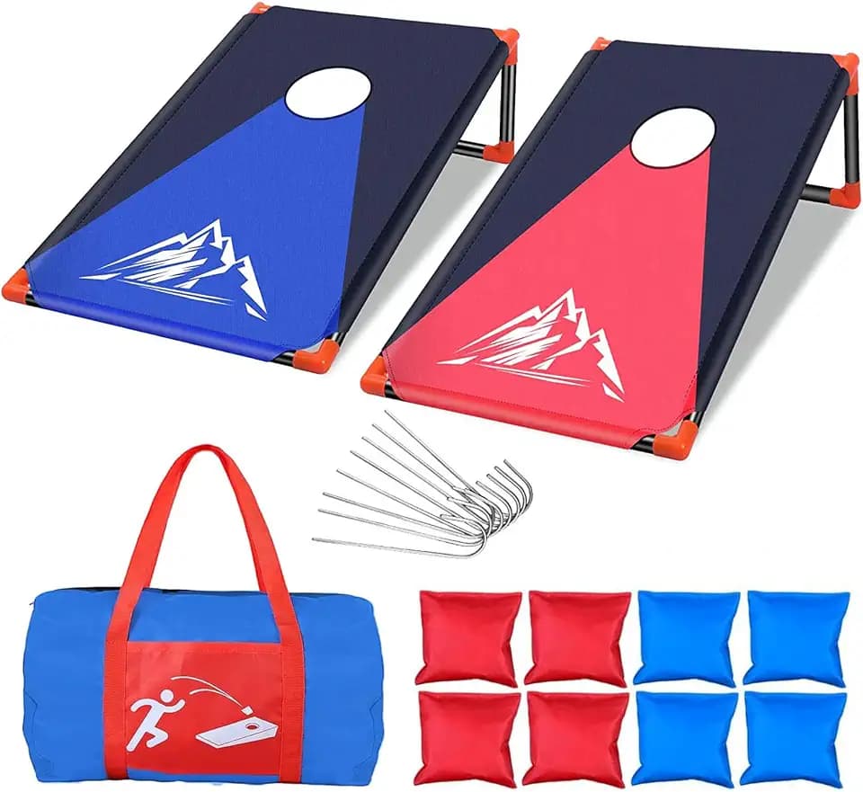 NZQXJXZ Cornhole Spiel Outdoor für Erwachsene, Tragbar Cornhole Toss Set