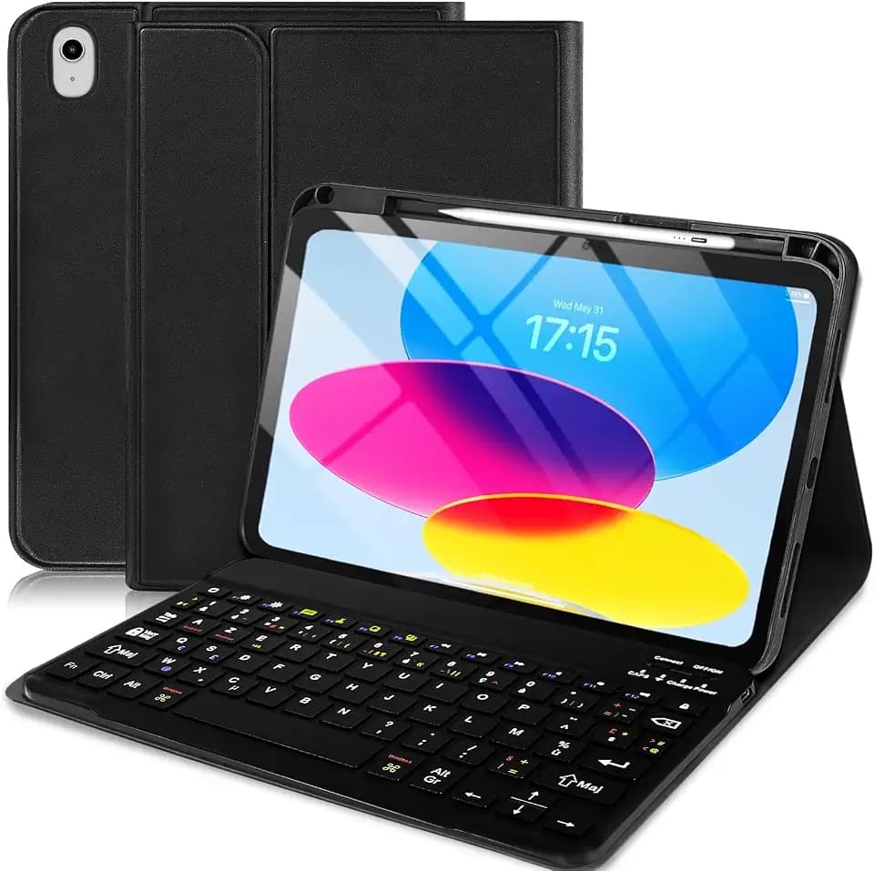 Tastatur Hülle kompatibel für iPad 10th Generation Französisch