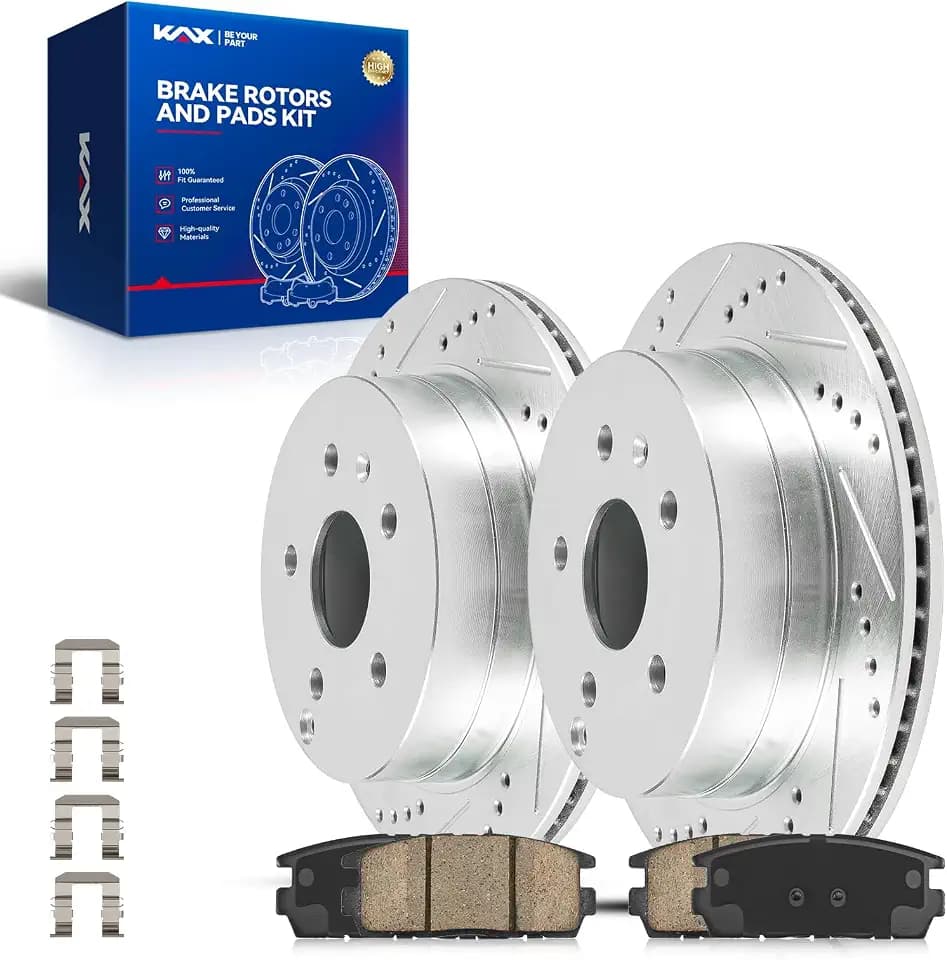 KAX Rear Ceramic Brakes and Rotors Kit Fit for Chevrolet, GMC Automotive Replacement for Equinox 2010-2017,Terrain 2010-2017,55178+D1275,(11.93 inch Rear Rotor)