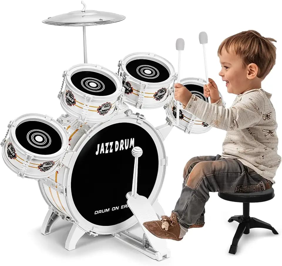 Kids Drum Set for Toddlers 1-3 - 5 Drum Musical Toys for Kids 3-5 Boy Girl
