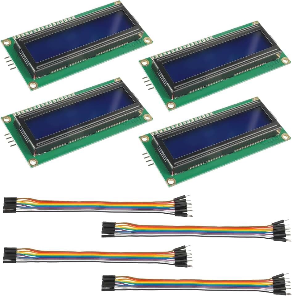 4-Pack 16x2 LCD Modul Display mit I2C Schnittstelle 2x16 Zeichen kompatibel mit Arduino und Raspberry Pi