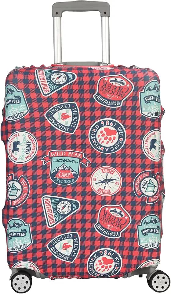 Travel Luggage Cover Protector Stretchable,Washable&Anti-Scratch,Fits 18-32 Inch case (Red cowboy, L(26-28 inch))