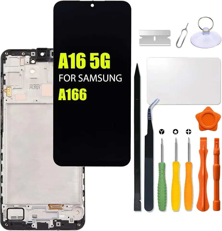 Replacement for Samsung Galaxy A16 5G A166 LCD Screen for Samsung A166B A166B/DS A166P A166P/DS A166E A166E/DS Touch Screen Digitizer Assembly LCD Display with Repair kit(with Frame)
