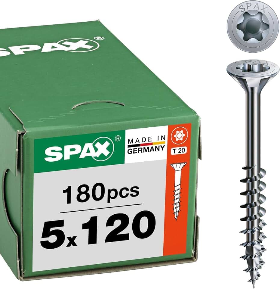 SPAX Universalschraube 5x120 mm, 180 St., Senkkopf T20, Teilgewinde, WIROX