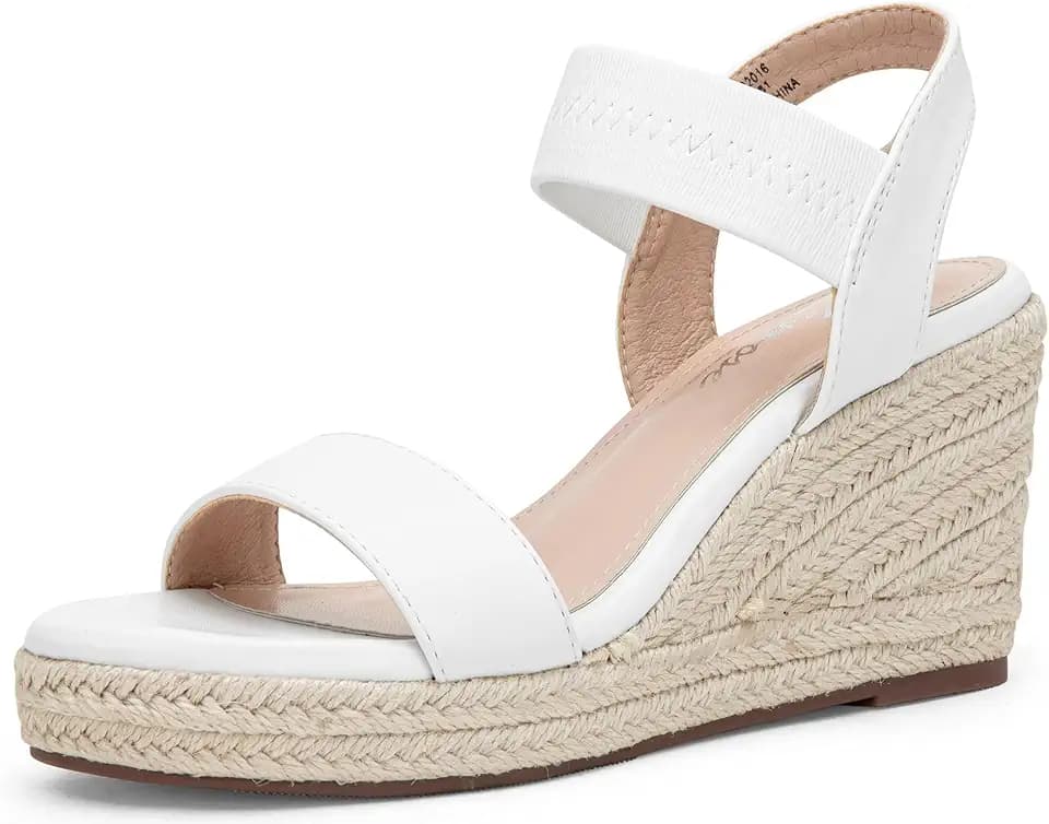 Vepose Women's Open Toe Espadrille Wedge Sandals with Ankle Strap