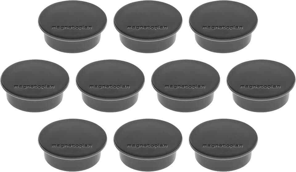 Magnethalter Color, 40 mm, 10 Stück, schwarz