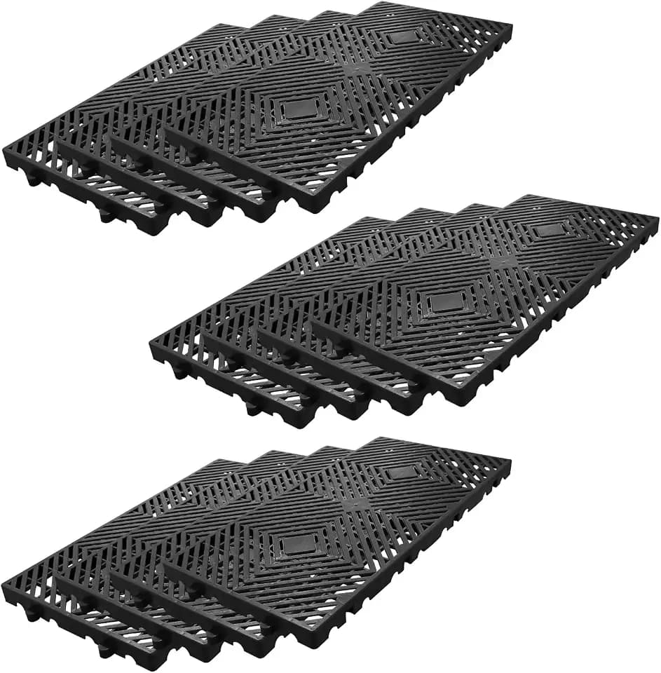 Garvee 12 Pack Plastic Pallets, Lightweight Waterproof Floor Pallets